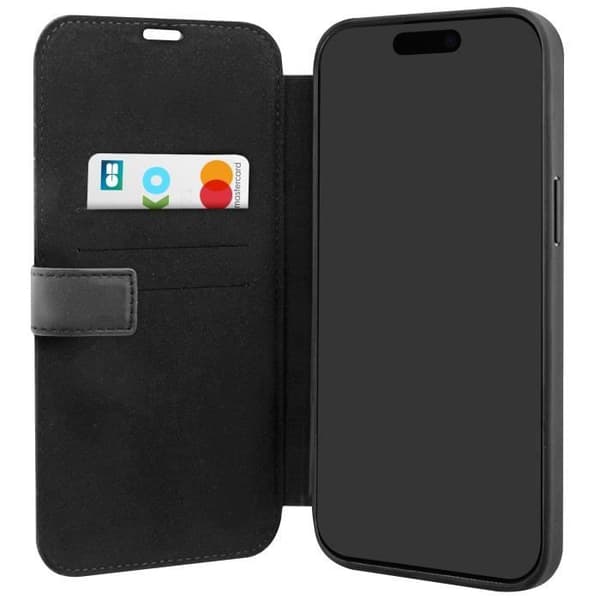 Fodral till iPhone 14 Pro Max - BMW - Plånbok i äkta läder - Svart - Tre kortplatser