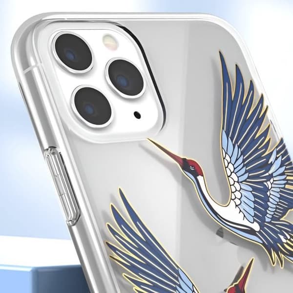 Silikonfodral till iPhone 11 Pro Colorful Bird Raised Edges Adidas Transparent