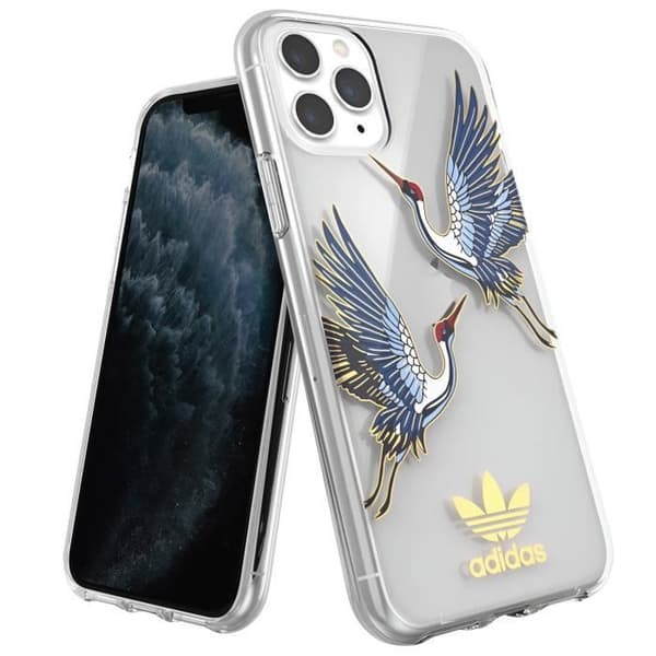 Silikonfodral till iPhone 11 Pro Colorful Bird Raised Edges Adidas Transparent