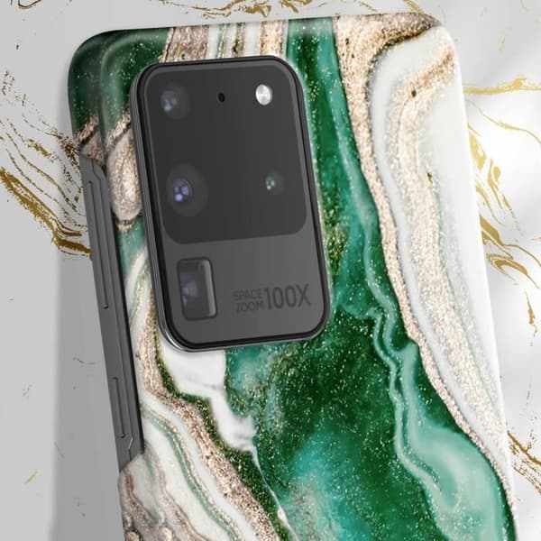 Fodral till Samsung S20 Ultra Marbled Luxury Ultra Thin Golden Jade Marble iDeal of Sweden Mörkgrön