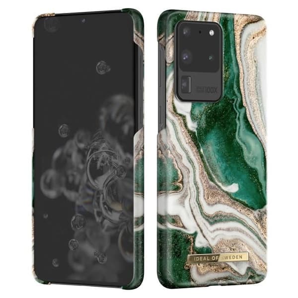 Fodral till Samsung S20 Ultra Marbled Luxury Ultra Thin Golden Jade Marble iDeal of Sweden Mörkgrön