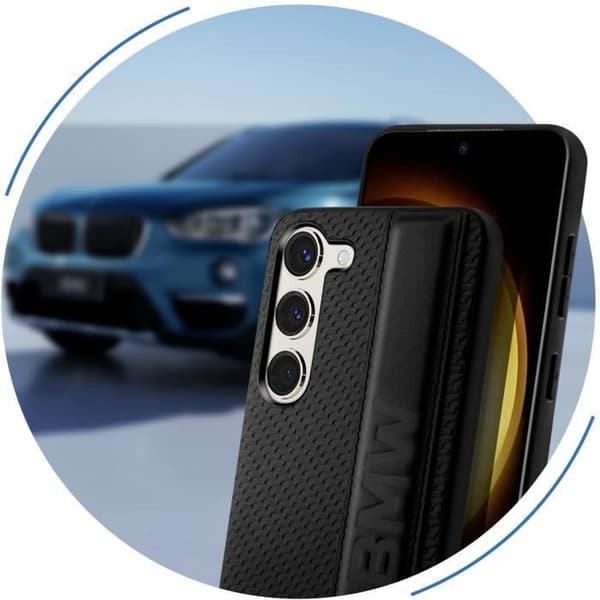 Läderfodral till Samsung Galaxy S23 Stötsäkert smal och lätt profil BMW Svart