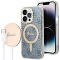 Miniatyrbild 2 av 4: MagSafe Pack för iPhone 14 Pro Max Pattern Case och MagSafe Charger Guess Blue