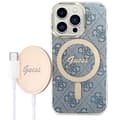 Miniatyrbild 1 av 4: MagSafe Pack för iPhone 14 Pro Max Pattern Case och MagSafe Charger Guess Blue