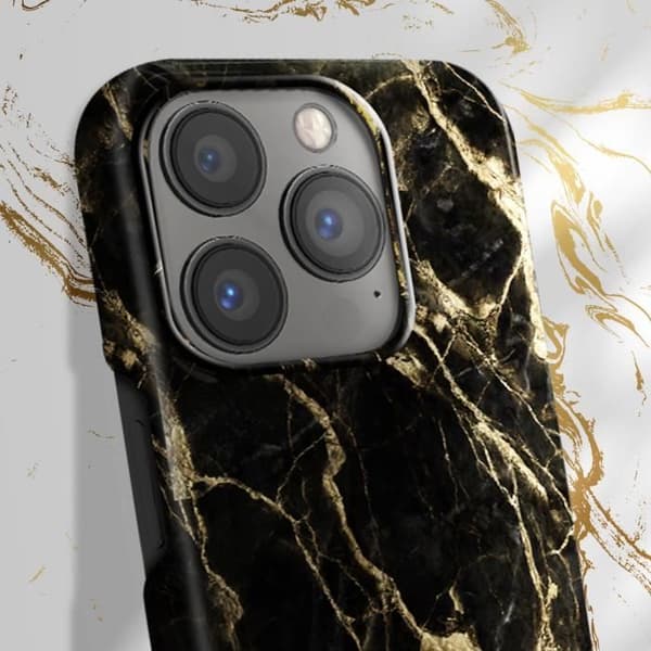 Skal till iPhone 13 Pro Marbled Luxury Ultratunn Golden Smoke Marble iDeal of Sweden Svart / Guld