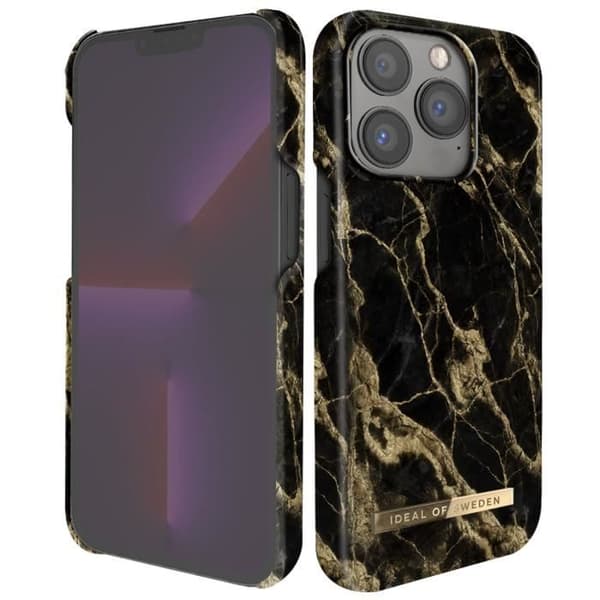 Skal till iPhone 13 Pro Marbled Luxury Ultratunn Golden Smoke Marble iDeal of Sweden Svart / Guld