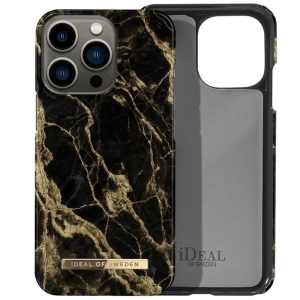 Skal till iPhone 13 Pro Marbled Luxury Ultratunn Golden Smoke Marble iDeal of Sweden Svart / Guld