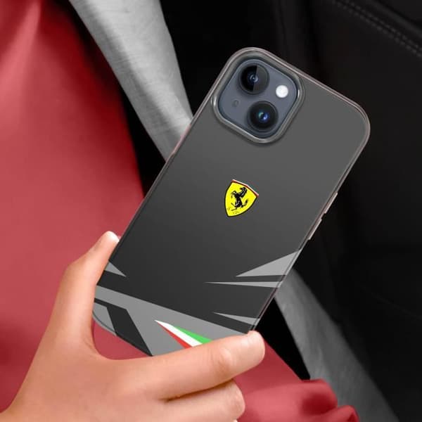 Fodral till iPhone 14 Bi-material Kompatibel med Qi Charge Ferrari Black