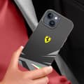 Miniatyrbild 3 av 4: Fodral till iPhone 14 Bi-material Kompatibel med Qi Charge Ferrari Black