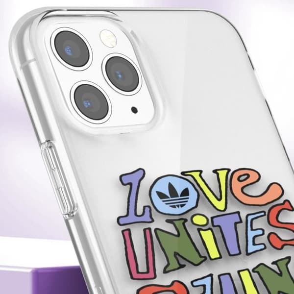 Silikonfodral till iPhone 11 Pro Love Unites Print Raised Edges Adidas Transparent