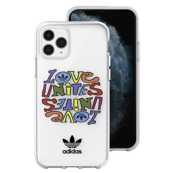 Silikonfodral till iPhone 11 Pro Love Unites Print Raised Edges Adidas Transparent