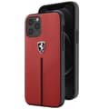 Miniatyrbild 1 av 4: Läderfodral för iPhone 12 och 12 Pro Silikonkonturkompatibel QI Ferrari Röd