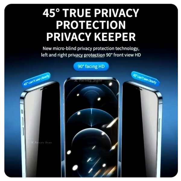 2 stk iPhone 16/16 Pro/16 Pro Max Privacy Skjermbeskytter Privacy skjermbeskytter