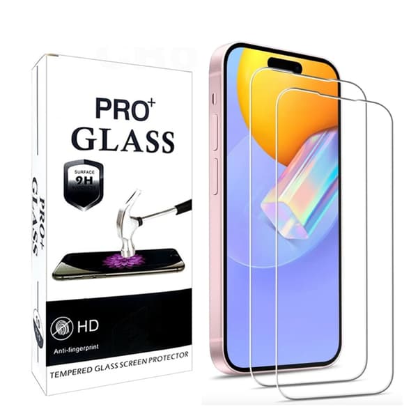 2 stk Hærdet glas iPhone 16/16 Pro/16 Pro Max - Skærmbeskyttelse iPhone 16