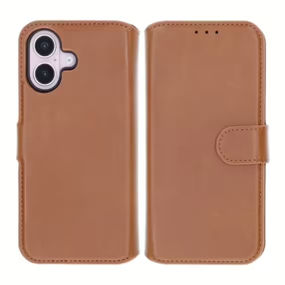 iPhone 16 Plus Plånboksfodral Magnet Rvelon - Brun