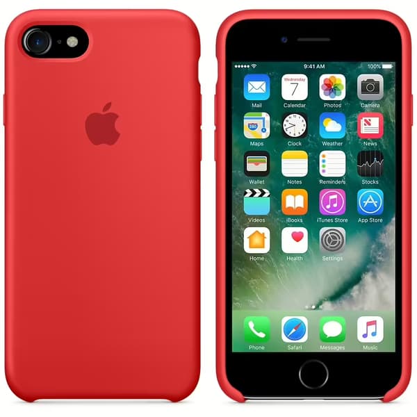 Apple Silicone Case for iPhone SE (2022), iPhone SE (2020), iPhone 8, iPhone 7 (red)