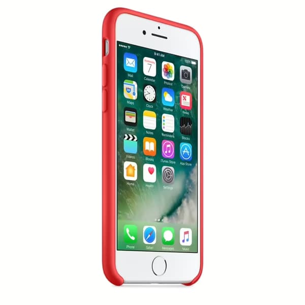 Apple Silicone Case for iPhone SE (2022), iPhone SE (2020), iPhone 8, iPhone 7 (red)