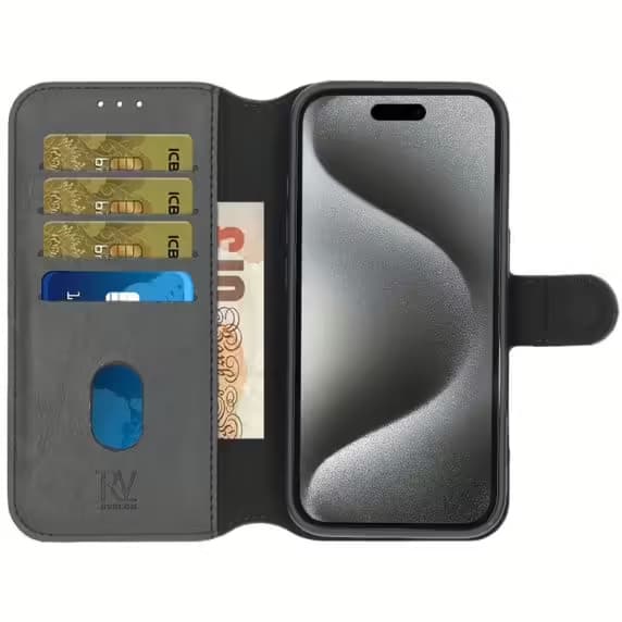 iPhone 16 Plus Plånboksfodral Magnet Rvelon - Svart
