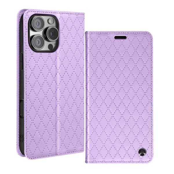 Foliofodral för iPhone 16 Pro Diamond-korthållare Videostöd - AVIZAR - Lila - Halvstyv - Smidig - Blandad