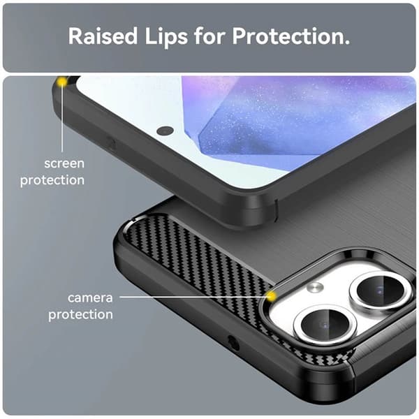 Børstet silikone cover Samsung Galaxy A06 - Sort