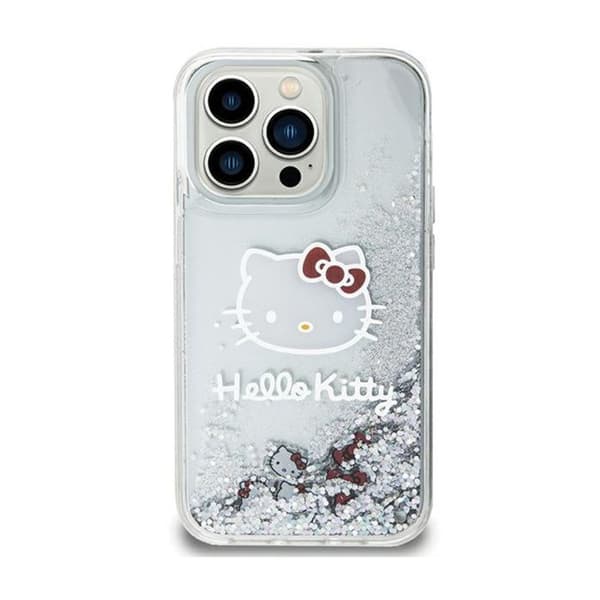Telefonfodral - Hello Kitty - iPhone 11 - Silver - Flytande Glitter - Hårt