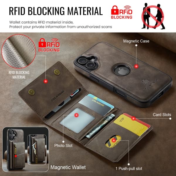 INF Magnetisk pung-etui til iPhone 16 Plus 0