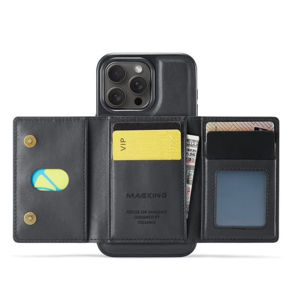 INF M2 magnetisk lommebokdeksel til iPhone 16 Pro Max - Svart 0