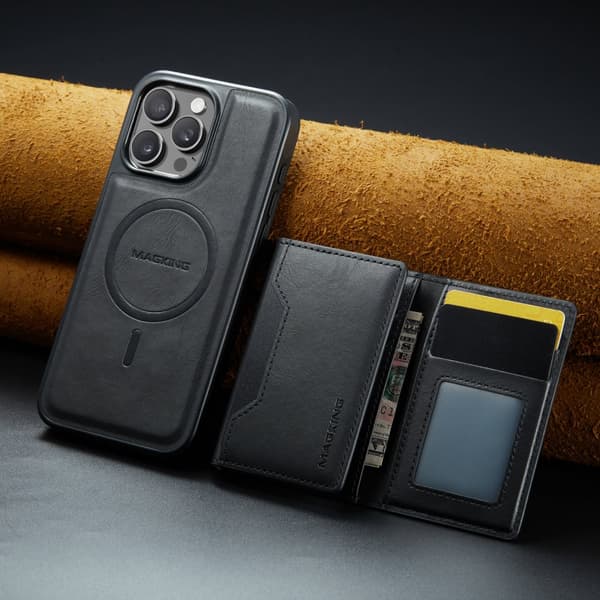INF M2 magnetisk lommebokdeksel til iPhone 16 Pro Max - Svart 0