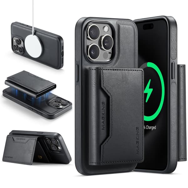 INF M2 magnetisk lommebokdeksel til iPhone 16 Pro Max - Svart 0