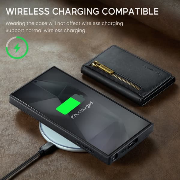 INF Samsung S23 telefonfodral med magnetisk plånbok - svart 0