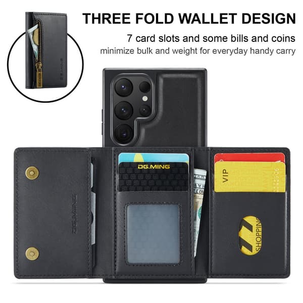 INF Samsung S23 telefonfodral med magnetisk plånbok - svart 0