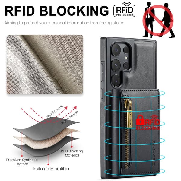 INF Samsung S23 telefonfodral med magnetisk plånbok - svart 0