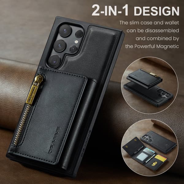 INF Samsung S24 Ultra-fodral, magnetiskt plånboksfodral med korthållare 0
