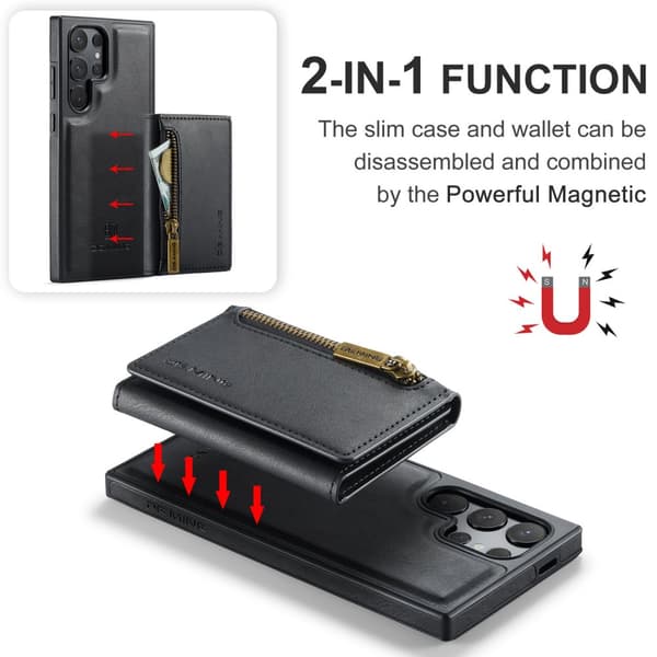INF Samsung S24 Ultra-fodral, magnetiskt plånboksfodral med korthållare 0