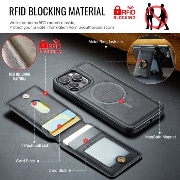 INF K1 Magneettikotelo iPhone 16 Plussalle - Musta 0