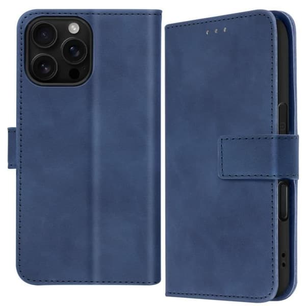 Fodral för iPhone 16 Pro Flip Wallet Video Support Midnight Blue