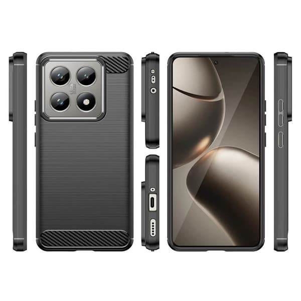 Borstat silikon skal Xiaomi 14T - Svart