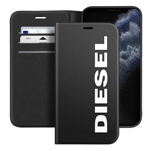 Fodral till iPhone 11 Pro Max Anti-fall 1,5m Flip Card Hållare Diesel Black