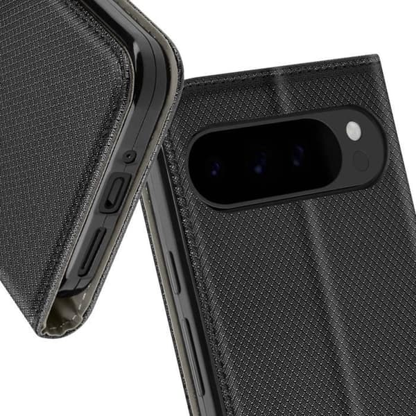 Fodral för Google Pixel 9 Pro XL - AVIZAR - Flip Card-hållare och videostöd - Svart