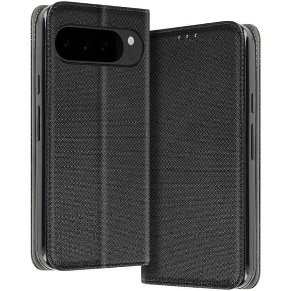 Fodral för Google Pixel 9 Pro XL - AVIZAR - Flip Card-hållare och videostöd - Svart