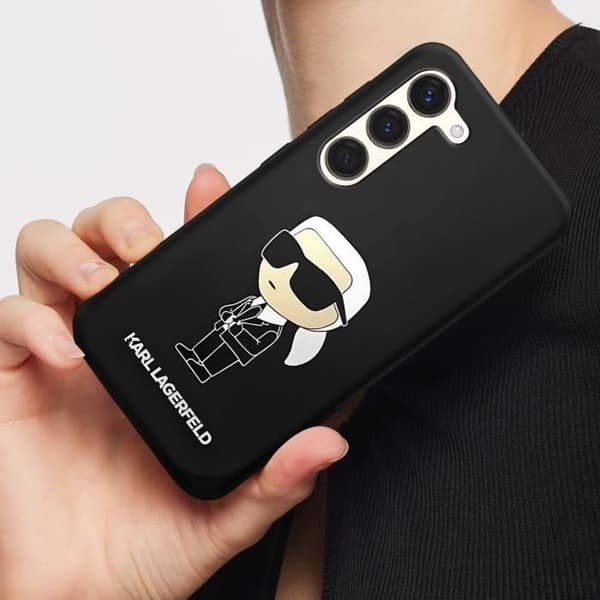Fodral till Samsung Galaxy S23 - KARL LAGERFELD - Bi-material - Ikoniska illustrationer - Upphöjda kanter