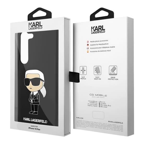Fodral till Samsung Galaxy S23 - KARL LAGERFELD - Bi-material - Ikoniska illustrationer - Upphöjda kanter