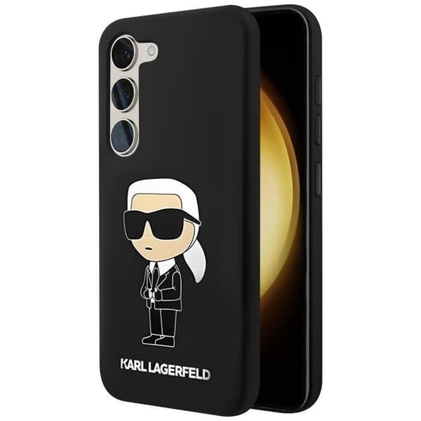 Fodral till Samsung Galaxy S23 - KARL LAGERFELD - Bi-material - Ikoniska illustrationer - Upphöjda kanter