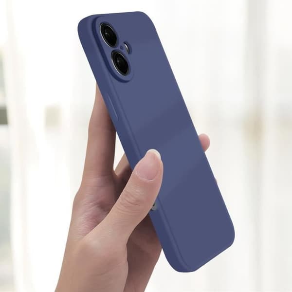 Skal till iPhone 16 Silikon Matt Finish Soft Touch Midnight Blue