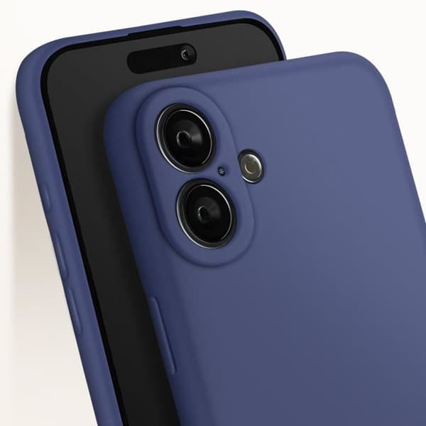 Skal till iPhone 16 Silikon Matt Finish Soft Touch Midnight Blue