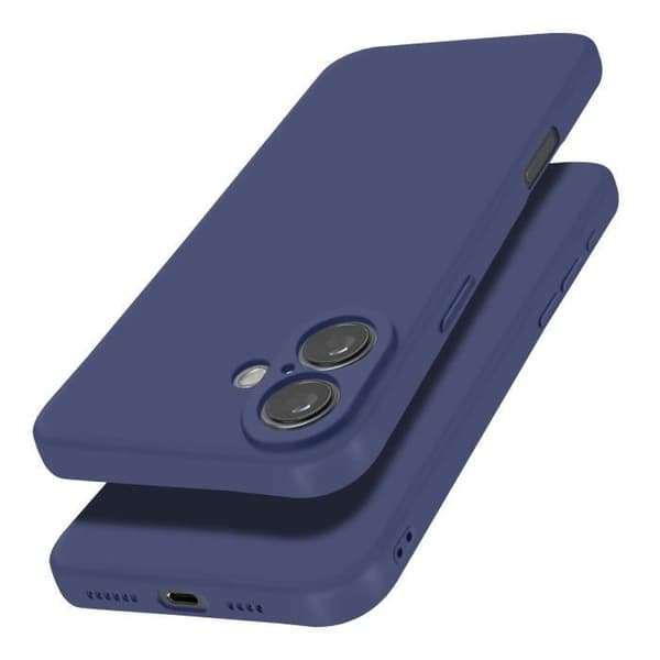 Skal till iPhone 16 Silikon Matt Finish Soft Touch Midnight Blue