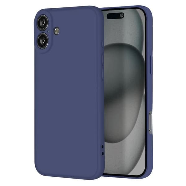 Skal till iPhone 16 Silikon Matt Finish Soft Touch Midnight Blue