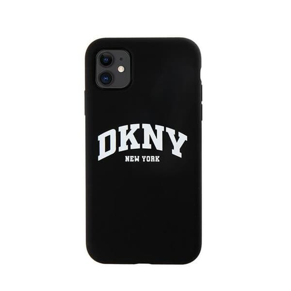 DKNY Liquid Silicone White Logo Print MagSafe - Fodral för iPhone 11 (svart)