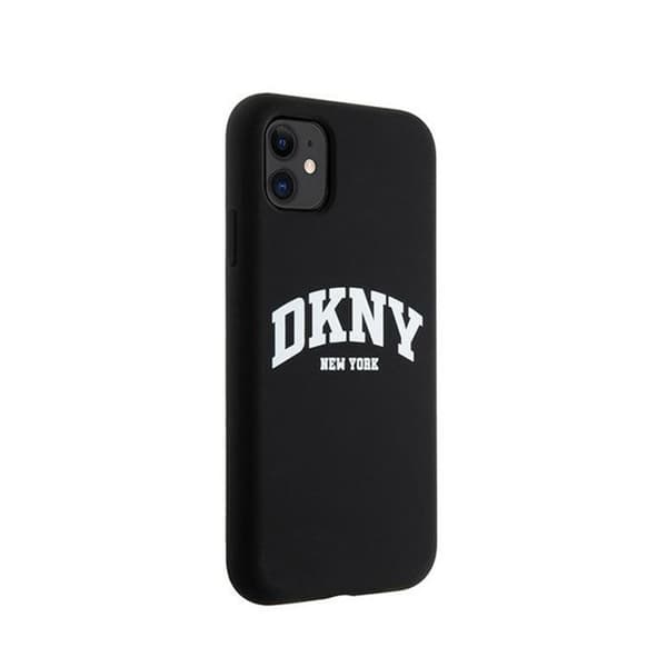 DKNY Liquid Silicone White Logo Print MagSafe - Fodral för iPhone 11 (svart)