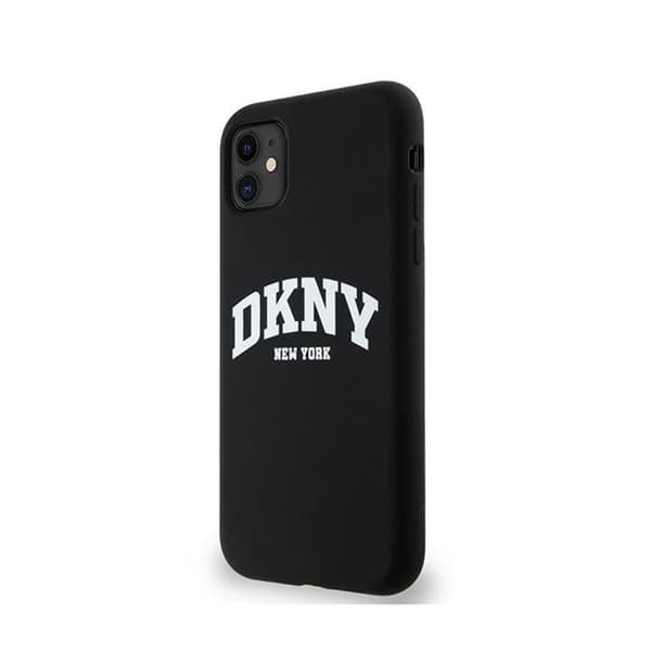 DKNY Liquid Silicone White Logo Print MagSafe - Fodral för iPhone 11 (svart)